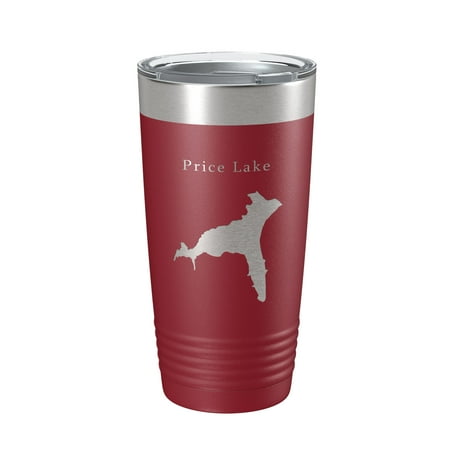 

Price Lake Map Tumbler Travel Mug Insulated Laser Engraved Coffee Cup North Carolina 20 oz Maroon