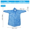 thumbnail image 2 of Uxcell Rain Ponchos, 10 Pack Disposable Rain Coat, Blue, 2 of 7