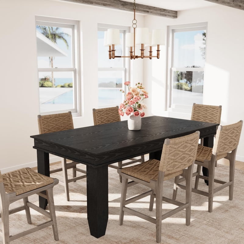 TROPOW Farmhouse Dining Table for 6-8 People, 71 in Long Kitchen Tables with Wooden Sturdy Frame, 6 ft Large Rectangular Dinner Table for Dining Room, Kitchen