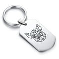 thumbnail image 1 of Stainless Steel Geometric Polygon Pig Animal Dog Tag Keychain Circle Ring, 1 of 2