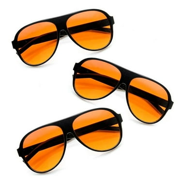 3Pc BLUE LIGHT BLOCKER Amber Lenses SUNGLASSES UV Men Women Glasses Eyewear Sun