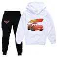 thumbnail image 3 of Ropa deportiva para niños de Pixar Cars Lightning McQueen, trajes para niñas, sudadera con capucha informal, pantalones negros, ropa de abrigo para niños, conjuntos para bebés, 3 of 5