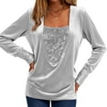 thumbnail image 4 of DAFPZW Women's Glitter Tops Sequin Dressy Casual Blouses Long Sleeves Sparkly Party Shirts Fashion Going Out Tunics Tees, 4 of 8