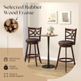 thumbnail image 6 of Gymax Swivel Bar Height Stools with Backrest and Footrest, 30" Height, Brown (Set of 4), 6 of 10