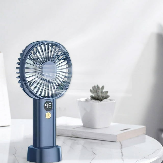 Hogar y cocina, Iluminación y techo, Ventiladores, Nuevo ventilador pequeño, silencioso, de gran potencia, recargable, USB, de escritorio, mini ventilador de mano, pantalla digital inteligente, cinco