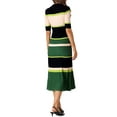 thumbnail image 3 of INSPIRE CHIC Womens Knit Striped Dresses 2024 Short Sleeve Midi Ribbed Sweater Dress 2XL Green, 3 of 6