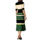thumbnail image 3 of INSPIRE CHIC Vestidos de punto a rayas para mujer, con mangas cortas, vestido midi de suéter de ribete, 2XL, verde, 3 of 6