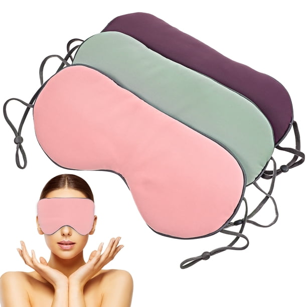 EeaseMX Antifaz para dormir de 3 piezas con correa ajustable, cómodo y portátil.