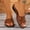 Brown, variant on PiGOGI Women's Croc Embossed Mules Open Toe Wedge Heel Non-Slip Comfortable Slide Sandals Summer Plus Size Brown 9