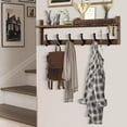 thumbnail image 5 of Coat Rack Wall Mount with Shelf, 27.5" Entryway Wall Hanging Shelf, Coat and Key Hanger with 10 Dual Hooks, Mail Organizer and Key Holder Hat Rack for Wall, Wood Coat Hooks with Storage, 5 of 7