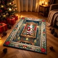 thumbnail image 3 of Cififendec Oversized Christmas 3D Visual Area Rug, 31.5"×19.68", Vintage Santa Themed Embossed Floor Mat for Xmas Living Room Floor Laying, 3 of 7