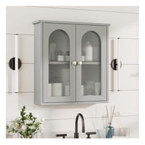 Bathroom Wall Cabinet,Medicine Cabinets Wall Mounted with Arched,Bathroom Medicine Cabinet Over Toilet,Surface Mount Medicine Cabinet for Laundry Room,Kitchen,Grey Storage Cabinet 22x23