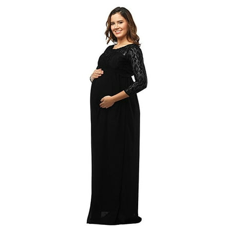 Dymade Women S Maternity Elegant Lace Top Chiffon Gown Long Dymade Women S Maternity Elegant Lace Top Chiffon Gown Long Sleeve Maxi Photography Dress