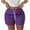 Purple, variant on DeHolifer Shorts for Women Solid Color Elastic Waisted Drawstring Strip Pleated Loose Comfy Shorts Purple XL