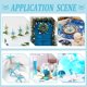 thumbnail image 5 of Set de 8 estrellas de mar de resina en 4 estilos diferentes, de 6 a 12 cm (2,4 a 4,7 pulgadas). Ideal para manualidades. Adornos de estrellas de mar en tonos verde y azul., 5 of 5