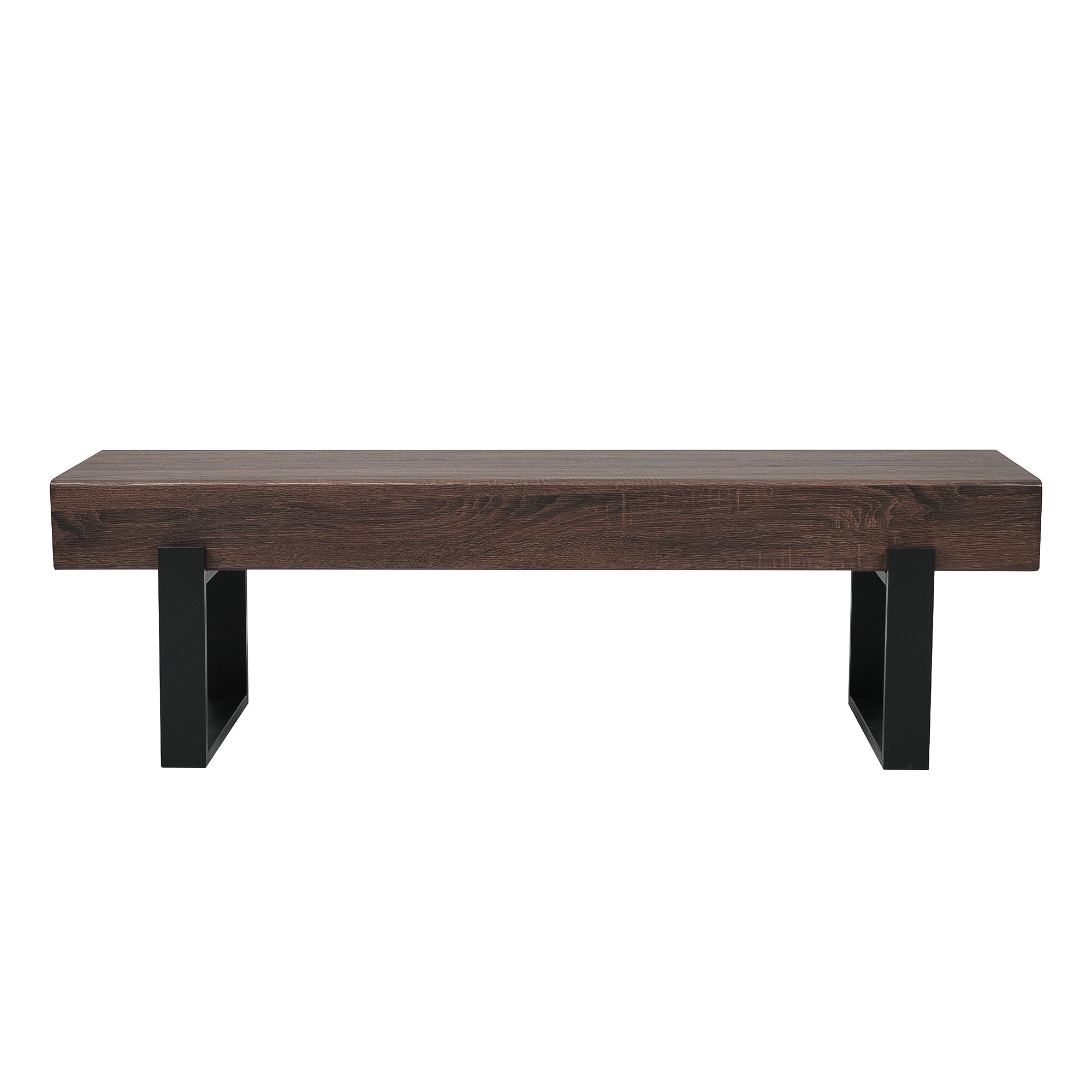 Euroco 59" Solid Wood Entryway Bench with Shoe Storage, Mid-Century Modern Shoe Bench,Hallway Foyer Seating Bench for Bedroom Living Room,Dark Walnut
