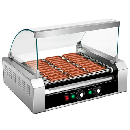 Costway Commercial 30 Hot Dog 11 Roller Grill Cooker Machine W/ cover