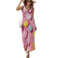 thumbnail image 2 of Sweets And Rainbow Lollipops Pattern Dress Fashion Boho Beach Long Dresses Female Party Printed Maxi Dress, 2 of 9