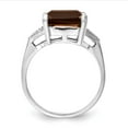 thumbnail image 2 of Sterling Silver Rhodium Smoky Quartz & Diamond Ring, 2 of 6