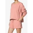 thumbnail image 3 of TheMogan Women's S~3X Cotton Terry Long Sleeve Oversized Top & Drawstring Shorts SET, 3 of 7