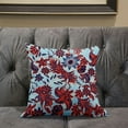thumbnail image 5 of Amrita Sen Flying Floral Paisley Throw Pillow with Removable Cover in Sky Blue Red Purple 18x18, 5 of 5