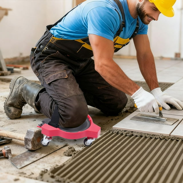 Genouillères Robustes avec Roulettes Pivotantes à 360° et Coussin en Gel pour Adultes Travail et Sol 2 Pcs
