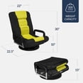 thumbnail image 3 of Songqin Swivel Gaming Chair 360 Degree Multipurpose Floor Chair Rocker for TV, Reading, Playing Video Games w/Lumbar Support, Armrest Handles, Adjustable Foldable Backrest - Black/Yellow, 3 of 16