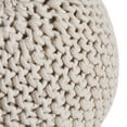thumbnail image 4 of GDF Studio Poona Handcrafted Modern Cotton Pouf, Ecru, 4 of 7