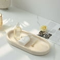 thumbnail image 5 of Natural Travertine Tray, Marble Jewelry Plate Stone Desktop Organizer for Key Earring Jewelry Display, 5 of 6