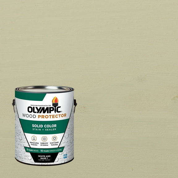 Olympic 1 Gallon SC-1013 Cascades Exterior Solid Wood Protector Stain Plus Sealer in One