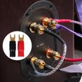 thumbnail image 4 of FELTECHELECTR 3 pares de conectores de crimpado de pala de calibre 0, chapados en oro y cobre, para cable de altavoz (rojo y negro), 4 of 5