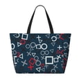 thumbnail image 2 of Easygdp Navy Blue Geometric Bolsa de Viaje de Playa de Gran Capacidad, Bolsa Tote Perfecta para la Playa, Escapadas de Fin de Semana y Viajes, 2 of 7