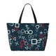 thumbnail image 2 of Fotbe Navy Blue Geometric Bolsa de Viaje para Playa - Resistente al Agua, Bolsa Tote de Gran Capacidad y Ligera con 7 Bolsillos para Mujeres y Hombres, 2 of 7