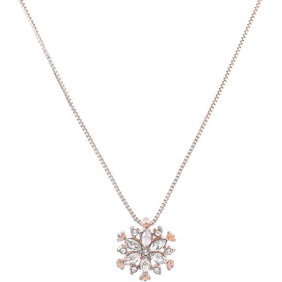 Women's Crystal Snowflake Necklace Snowflake Pendant Necklace Clavicle Chain