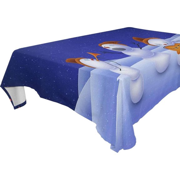 SKYSONIC 60"x60" Square Tablecloth with Christmas Snowman Music Prints, Anti-Wrinkle and Smooth Table Cloth for Kitchen/Home/Dinning Wedding Decoration