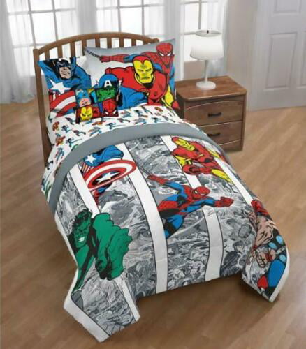 Marvel Comics Avengers Boys Full Comforter Sheets Bonus Sham