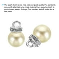 thumbnail image 5 of Uxcell 10mm Faux Pearl Pendants Drops, 100 Pack Round Imitation Pearl Beads with Rhinestone, Silver Beige, 5 of 6