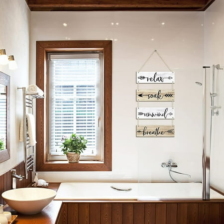 Farmhouse Bathroom Wall Decor Relax Soak Unwind Breathe Rustic Wood Sign Funny Art Large Hanging For Home Laundry Room Decoration Canada - How To Decorate A Bathroom Window Silly Farmhouse Bathroom Wall Decor Relax Soak Unwind Breathe Rustic Wood Sign Funny Art Large Hanging For Home Laundry Room Decoration Canada - How To Decorate A Bathroom Window Silly