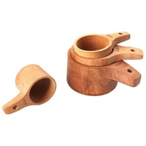 HOKARUA 4pcs Wood Measuring Cups Baking Cups Measuring Spoons Baking Supplies For Home Bakery
