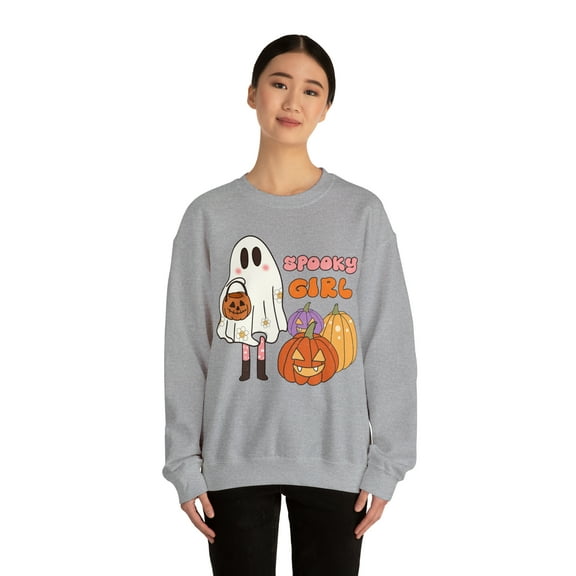 Halloween Sweatshirt for Women, Trendy Spooky Halloween Fall Long Sleeve