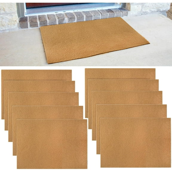 10 Pack Coir Doormats, 30x17 Inch Artificial Blank Door Mats for Crafting, Plain Door Mat for Painting, Welcome Mats for Indoor/Outdoor Use, Front Porch, Entryway, Non-Slip Rubber Backing (10 Pack)