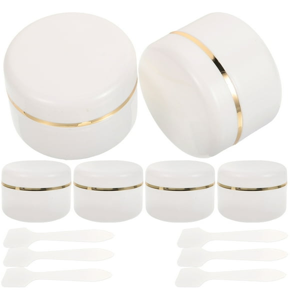 SHISUYAN 6 Pcs Pots Cosmétiques Vides Rechargeables Pot de Maquillage Crème pour le Visage Contenant de Lotion de Voyage avec Cuillère (90 ml)