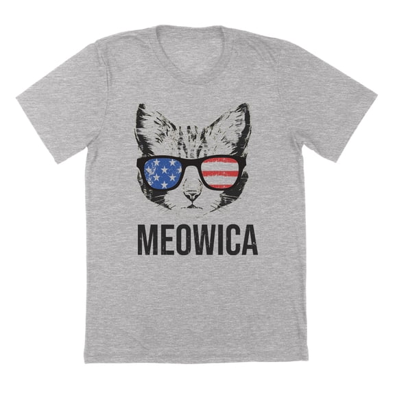 Meowica Americana Graphic Sport Grey Mens T-Shirt