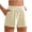Beige, variant on Staron Women's Casual Shorts with Pockets Drawstring Waist Solid Color Sports Shorts Loose Comfy Lounge Athletic Wear, Brown L