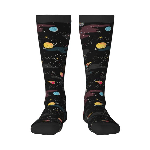 Balery Galaxy Calcetines novedosos Calcetines deportivos Calcetines hasta la rodilla Calcetines de algodón Calcetines originales y geniales
