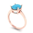 thumbnail image 2 of Solitaire Engagement Ring for Women - 2.5ct Simulated Turquoise in 14K Rose Gold Promise Ring, 2 of 6