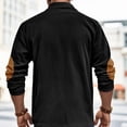 thumbnail image 5 of ZVAVZ Corduroy Polos Shirts for Men Textured Long Sleeve Golf Shirt Business Casual Work Collared Tops Black L, 5 of 7