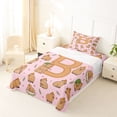 thumbnail image 5 of Manfei Sweet Capybara Twin Sheets,Cartoon Letter B Bedding,Pink Brown,3 Pieces, 5 of 6