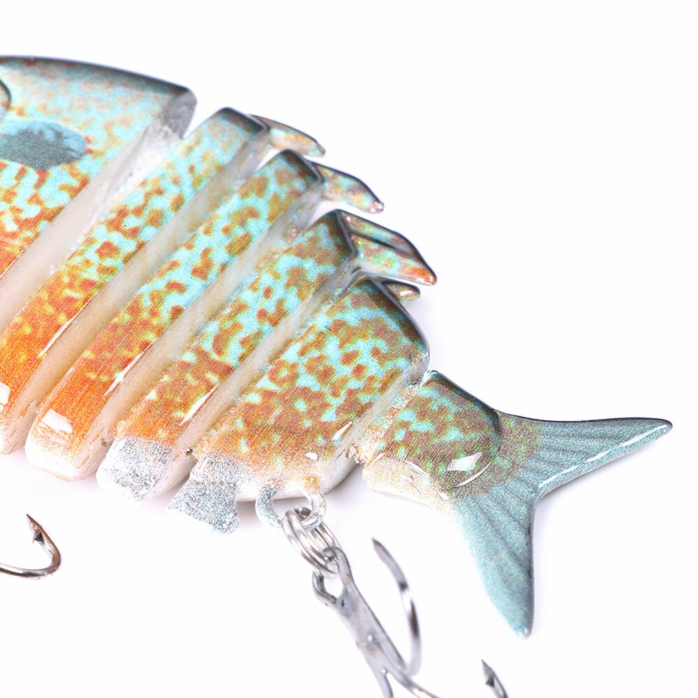 6PCS Lot Multi Jointed Fishing Lures Swimbait Bait Hooks Crankbait 6-Segment