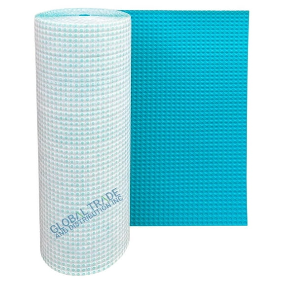 Uncoupling Waterproofing Membrane Roll, 323 Sq Ft (3.3 Ft x 98.5 Ft), 1/8'' Anti-Fracture Mat, Crack Isolation Flooring Underlayment for Bathroom Floor Tile, Subfloor